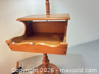 MaxSold Auction: Solid Wood Floor Lamp with Integrated Shelf/Side Table - Ottawa (Ontario, Canada) SELLER MANAGED Commercial Liquidation Online Auction - Grenfell