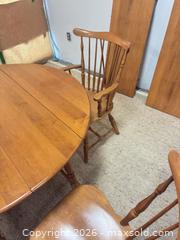MaxSold Auction: Solid Wood Round Dining Table with 4 Chairs & 2 Leaves - Ottawa (Ontario, Canada) SELLER MANAGED Commercial Liquidation Online Auction - Grenfell