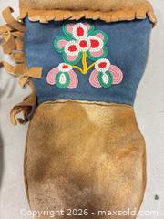 MaxSold Auction: Tan Leather/Suede Mittens with Hand-Beaded Floral Design, Medium - Ottawa (Ontario, Canada) SELLER MANAGED Commercial Liquidation Online Auction - Grenfell