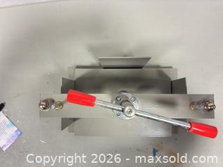 MaxSold Auction: Vevor Steel Paper Press, 12–18 in Width, Gray with Red Handles - Ottawa (Ontario, Canada) SELLER MANAGED Commercial Liquidation Online Auction - Grenfell