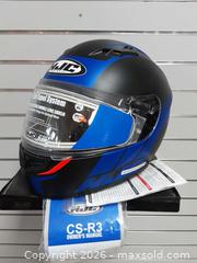MaxSold Auction: HJC XL Full Face Snowmobile Helmet Blue/Black Matte DOT - Augusta (Ontario, Canada) SELLER MANAGED Commercial Liquidation Online Auction - Edward Street