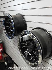 MaxSold Auction: Raceline 14x7 inch Alloy Wheel Rim Black with Polished Lip 4-Lug set of 2 - Augusta (Ontario, Canada) SELLER MANAGED Commercial Liquidation Online Auction - Edward Street