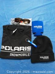 MaxSold Auction: Sunglasses with Polaris Branded Lot: T-shirt, Beanie, Koozie, Keychain  - Augusta (Ontario, Canada) SELLER MANAGED Commercial Liquidation Online Auction - Edward Street