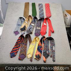MaxSold Auction: Misc men's tie lot (14) Adolfo plus  - Waterford (New Jersey, USA) SELLER MANAGED Downsizing Online Auction - Chew Road (STORAGE)