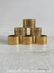 MaxSold Auction: Brass Set of Six Oval Napkin Ring Holders - Brass Tableware Napkin Holder Set of 6 - Kingston (Ontario, Canada) SELLER MANAGED Downsizing Online Auction - Bishop Street