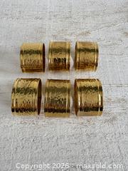 MaxSold Auction: Brass Set of Six Oval Napkin Ring Holders - Brass Tableware Napkin Holder Set of 6 - Kingston (Ontario, Canada) SELLER MANAGED Downsizing Online Auction - Bishop Street