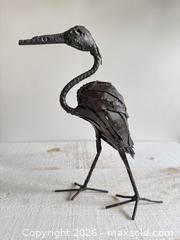 MaxSold Auction: Brutalist Metal Bird - Metal Welded Bird Standing Figurine with Long Beak - Kingston (Ontario, Canada) SELLER MANAGED Downsizing Online Auction - Bishop Street