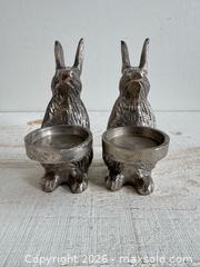MaxSold Auction: Cast Silver Metal Bunny Rabbit Tealight Candle Holders - Kingston (Ontario, Canada) SELLER MANAGED Downsizing Online Auction - Bishop Street