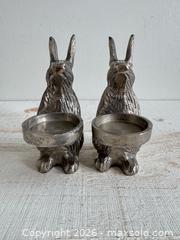 MaxSold Auction: Cast Silver Metal Bunny Rabbit Tealight Candle Holders - Kingston (Ontario, Canada) SELLER MANAGED Downsizing Online Auction - Bishop Street