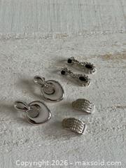 MaxSold Auction: D’Orland Jewelry Earring Lot - Three Pairs, Clip on, Silver Tone with Rhinestones - Kingston (Ontario, Canada) SELLER MANAGED Downsizing Online Auction - Bishop Street