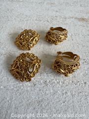 MaxSold Auction: D’Orland Jewelry Earring Lot - Two Pairs, Clip on, Gold Tone Filigree  - Kingston (Ontario, Canada) SELLER MANAGED Downsizing Online Auction - Bishop Street