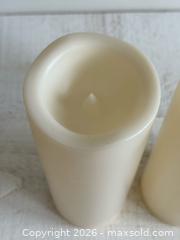 MaxSold Auction: Large Pair of Plastic Faux Pillar Candles - Battery Operated Candles  - Kingston (Ontario, Canada) SELLER MANAGED Downsizing Online Auction - Bishop Street