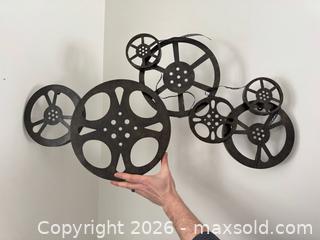 MaxSold Auction: Large Rustic Metal Movie Reel Wall Art - Movie Theater Wall Hanging - Kingston (Ontario, Canada) SELLER MANAGED Downsizing Online Auction - Bishop Street