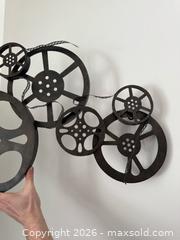 MaxSold Auction: Large Rustic Metal Movie Reel Wall Art - Movie Theater Wall Hanging - Kingston (Ontario, Canada) SELLER MANAGED Downsizing Online Auction - Bishop Street