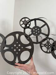 MaxSold Auction: Large Rustic Metal Movie Reel Wall Art - Movie Theater Wall Hanging - Kingston (Ontario, Canada) SELLER MANAGED Downsizing Online Auction - Bishop Street