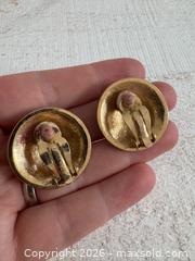 MaxSold Auction: Nina Ricci Jewelry Earring Lot - Three Pairs, Clip on, Gold Tone with Red and Cream Accents - Kingston (Ontario, Canada) SELLER MANAGED Downsizing Online Auction - Bishop Street