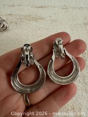 MaxSold Auction: Nina Ricci Jewelry Earring Lot - Two Pairs, Pierced, Silver Tone - Kingston (Ontario, Canada) SELLER MANAGED Downsizing Online Auction - Bishop Street