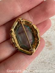 MaxSold Auction: Nina Ricci Jewelry Gold Tone Pin Brooch - Blue - Kingston (Ontario, Canada) SELLER MANAGED Downsizing Online Auction - Bishop Street