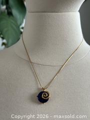 MaxSold Auction: Nina Ricci Jewelry Vintage Gold Tone with Blue Pendant Necklace - Kingston (Ontario, Canada) SELLER MANAGED Downsizing Online Auction - Bishop Street