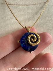 MaxSold Auction: Nina Ricci Jewelry Vintage Gold Tone with Blue Pendant Necklace - Kingston (Ontario, Canada) SELLER MANAGED Downsizing Online Auction - Bishop Street