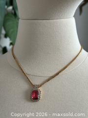 MaxSold Auction: Nina Ricci Jewelry Vintage Gold Tone with Rhinestone and Pink Necklace - Kingston (Ontario, Canada) SELLER MANAGED Downsizing Online Auction - Bishop Street