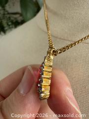 MaxSold Auction: Nina Ricci Jewelry Vintage Gold Tone with Rhinestone and Pink Necklace - Kingston (Ontario, Canada) SELLER MANAGED Downsizing Online Auction - Bishop Street