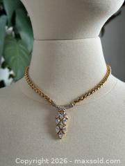 MaxSold Auction: Nina Ricci Jewelry Vintage Gold Tone with Rhinestone Necklace - Kingston (Ontario, Canada) SELLER MANAGED Downsizing Online Auction - Bishop Street