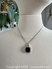 MaxSold Auction: Nina Ricci Jewelry Vintage Silver Tone Rhinestone with Black Necklace - Kingston (Ontario, Canada) SELLER MANAGED Downsizing Online Auction - Bishop Street