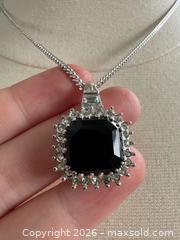 MaxSold Auction: Nina Ricci Jewelry Vintage Silver Tone Rhinestone with Black Necklace - Kingston (Ontario, Canada) SELLER MANAGED Downsizing Online Auction - Bishop Street