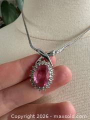 MaxSold Auction: Nina Ricci Jewelry Vintage Silver Tone Rhinestone with Pink Necklace - Kingston (Ontario, Canada) SELLER MANAGED Downsizing Online Auction - Bishop Street