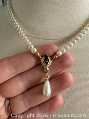 MaxSold Auction: Pearl Necklace with Drop Center Design and Filigree Clasp - Kingston (Ontario, Canada) SELLER MANAGED Downsizing Online Auction - Bishop Street