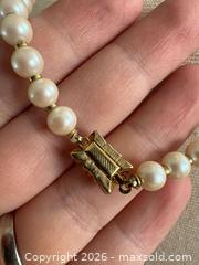 MaxSold Auction: Pearl Necklace with Gold Tone Bowl Clasp - Kingston (Ontario, Canada) SELLER MANAGED Downsizing Online Auction - Bishop Street