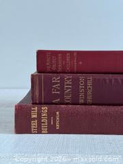 MaxSold Auction: Set of Three Red Vintage Books - Decorative Book Stack  - Kingston (Ontario, Canada) SELLER MANAGED Downsizing Online Auction - Bishop Street