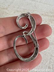 MaxSold Auction: Silver Tone Letter E Rhinestone Pin Brooch - Kingston (Ontario, Canada) SELLER MANAGED Downsizing Online Auction - Bishop Street