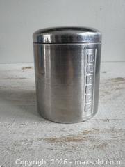 MaxSold Auction: Vintage Aluminum "Coffee" Storage Container with Lid - Made in Italy  - Kingston (Ontario, Canada) SELLER MANAGED Downsizing Online Auction - Bishop Street
