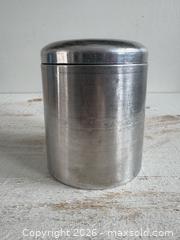 MaxSold Auction: Vintage Aluminum "Coffee" Storage Container with Lid - Made in Italy  - Kingston (Ontario, Canada) SELLER MANAGED Downsizing Online Auction - Bishop Street