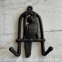 MaxSold Auction: Vintage Black Cast Metal Bird Hook - Vintage Metal Parrot in Cage Wall Hanging Key Organizer - Kingston (Ontario, Canada) SELLER MANAGED Downsizing Online Auction - Bishop Street