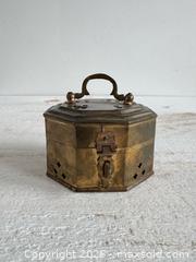 MaxSold Auction: Vintage Brass Cricket Box - Vintage Brass Trinket Box with Lid  - Kingston (Ontario, Canada) SELLER MANAGED Downsizing Online Auction - Bishop Street