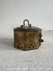 MaxSold Auction: Vintage Brass Cricket Box - Vintage Brass Trinket Box with Lid  - Kingston (Ontario, Canada) SELLER MANAGED Downsizing Online Auction - Bishop Street