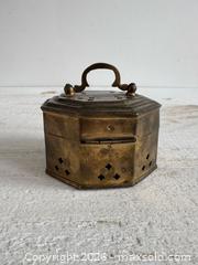 MaxSold Auction: Vintage Brass Cricket Box - Vintage Brass Trinket Box with Lid  - Kingston (Ontario, Canada) SELLER MANAGED Downsizing Online Auction - Bishop Street