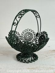 MaxSold Auction: Vintage Green Iron Fruit Basket with Handle - Spanish Style Metal Fruit Bowl - Kingston (Ontario, Canada) SELLER MANAGED Downsizing Online Auction - Bishop Street