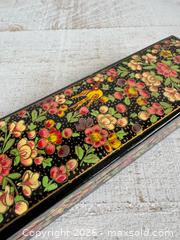 MaxSold Auction: Vintage Hand Painted Wooden Box with Flower and Bird Pattern  - Kingston (Ontario, Canada) SELLER MANAGED Downsizing Online Auction - Bishop Street