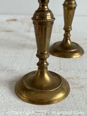MaxSold Auction: Vintage Pair of Brass Candlestick Holders with Detailed Posts - Kingston (Ontario, Canada) SELLER MANAGED Downsizing Online Auction - Bishop Street