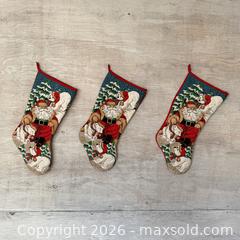 MaxSold Auction: Vintage Santa Claus with Polar Bear Vintage Printed Fabric Sock Stockings - Kingston (Ontario, Canada) SELLER MANAGED Downsizing Online Auction - Bishop Street