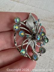 MaxSold Auction: Vintage Silver Tone Scatter Pin Brooch with Blue Rhinestones - Kingston (Ontario, Canada) SELLER MANAGED Downsizing Online Auction - Bishop Street