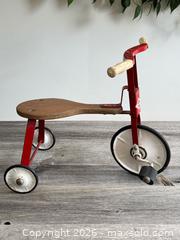 MaxSold Auction: Vintage Supercycle Todder Tricycle- Red Metal and Wood Children’s Bike - Kingston (Ontario, Canada) SELLER MANAGED Downsizing Online Auction - Bishop Street