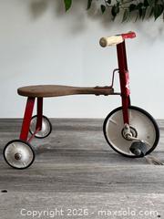 MaxSold Auction: Vintage Supercycle Todder Tricycle- Red Metal and Wood Children’s Bike - Kingston (Ontario, Canada) SELLER MANAGED Downsizing Online Auction - Bishop Street