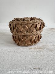 MaxSold Auction: Vintage Tight Woven Basket with Lid - Small Storage Basket with Woven Detail - Kingston (Ontario, Canada) SELLER MANAGED Downsizing Online Auction - Bishop Street