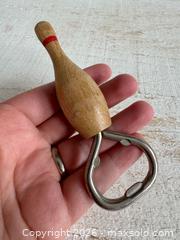 MaxSold Auction: Vintage Wood and Metal Bowling Pin Bottle Opener - Kingston (Ontario, Canada) SELLER MANAGED Downsizing Online Auction - Bishop Street