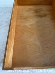 MaxSold Auction: Vintage Wood Letter Tray with Corner Detailing - Kingston (Ontario, Canada) SELLER MANAGED Downsizing Online Auction - Bishop Street